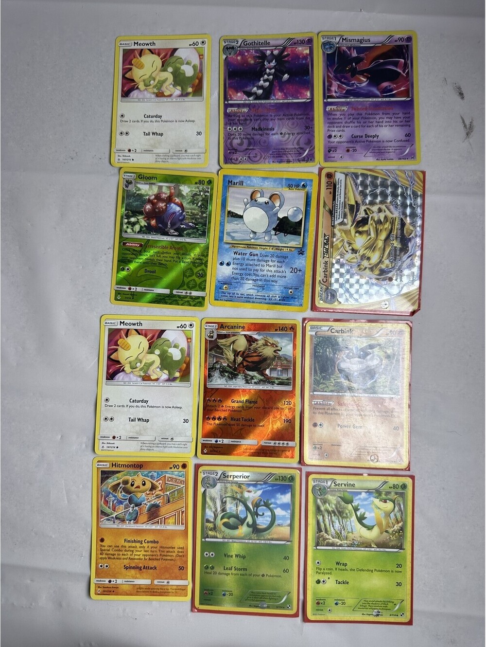 Lot of 12 Pokémon Trading Cards - Mixed Rarity & Generations - Includes BREAK